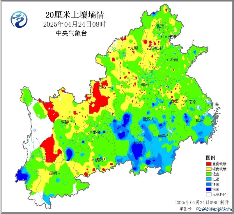图2 冬小麦和油菜产区20厘米土壤墒情监测